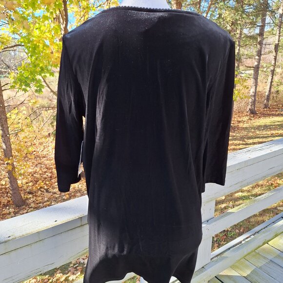 Amanda Smith Stretch Black Tunic Top Medium - Picture 8 of 8